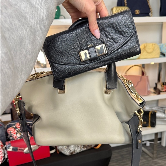 Chloe Satchel Bag with Black Wallet